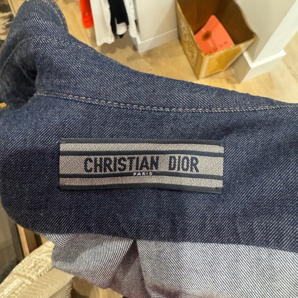 Dior Dark Navy Button-Front Midi Dress with Belt - Picture 4 of 4